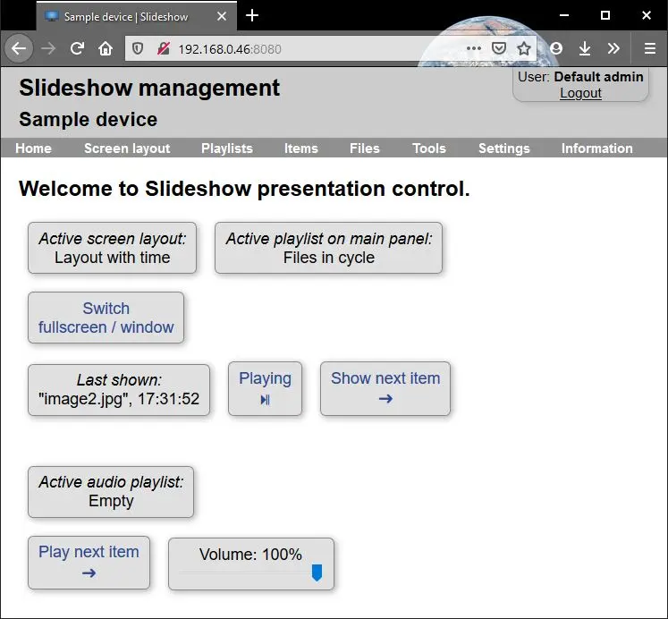 Android touchscreen signage software