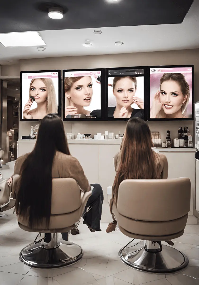 Digital Signage Display in Beauty Parlor - Content preview with Android signage