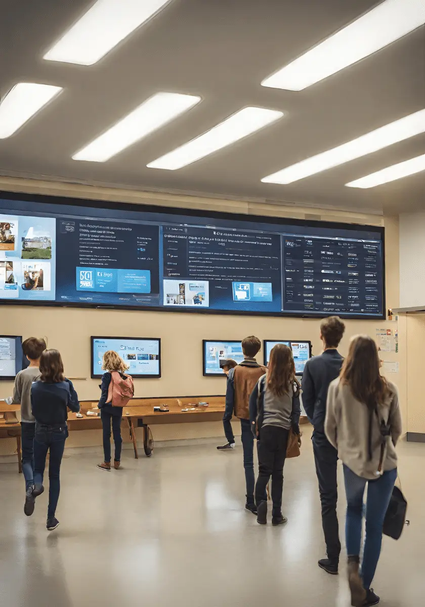 Digital signage display in a Travel Agency showcasing Android signage content creation